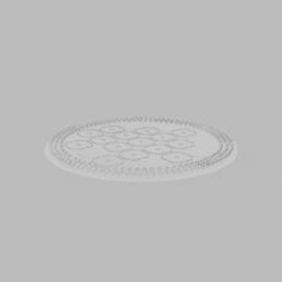 Vintage Round Carpet 3D model