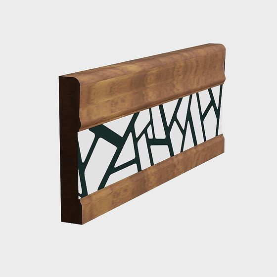 Wood Grain Geometric Screen 3D model for Creative Spaces