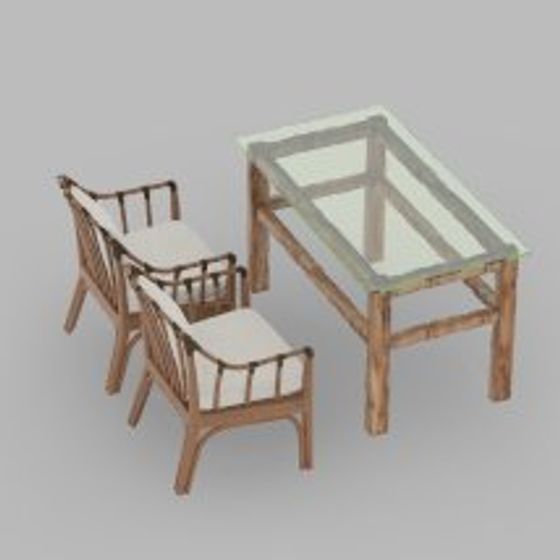 Modern Dining Set 3D model