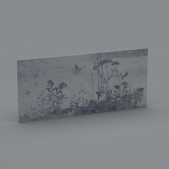 Vintage Plant Wall 3D model for Creative Projects
