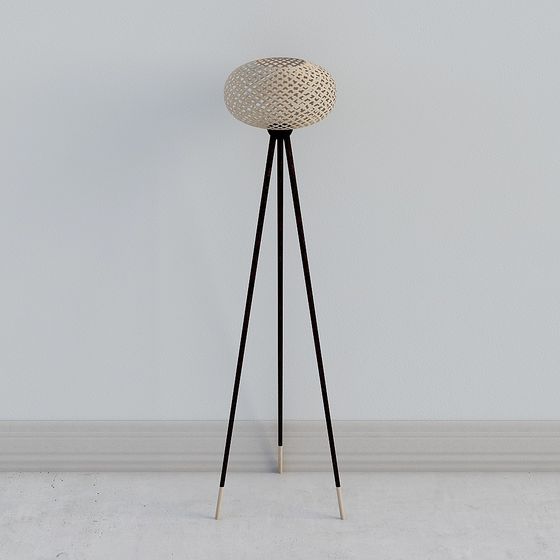 Stylish Low-Polygon Floor Lamp 3D model for Creative Spaces