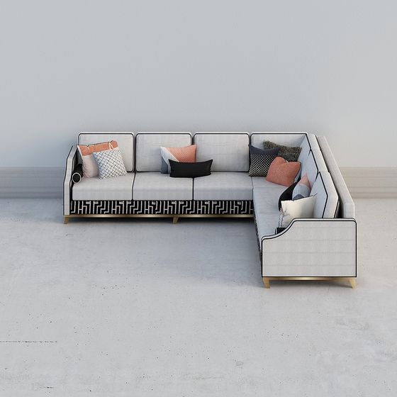 Trendy Low-Polygon 3D Sofa Model for Modern Interiors