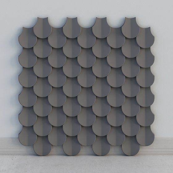 Stylish Gray Tile Wall 3D model for Creative Projects
