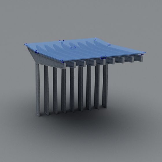 Modern Low-Poly Architectural Structure 3D model