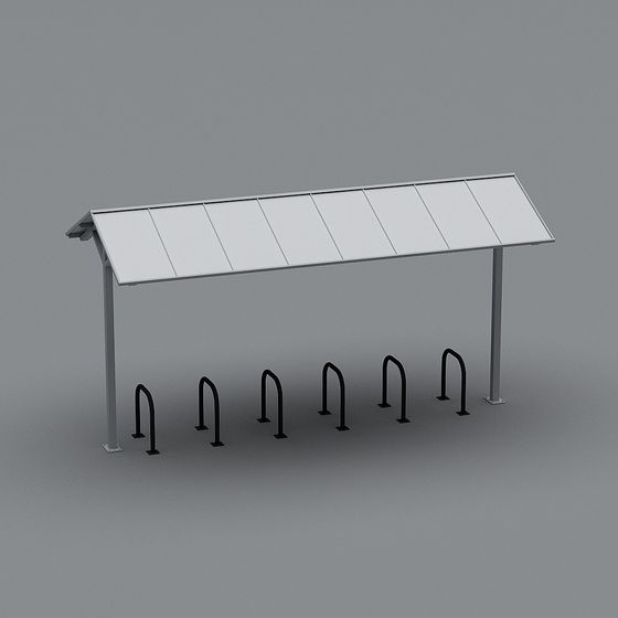 Chic Bicycle Shelter 3D model for Urban Spaces