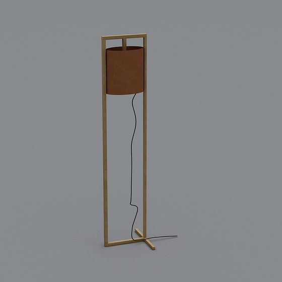 Wooden Floor Lamp 3D model