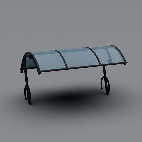 Glass Canopy Bench 3D model