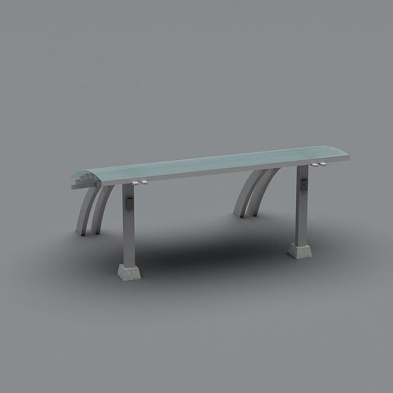 Urban Bench Low-Poly 3D Model