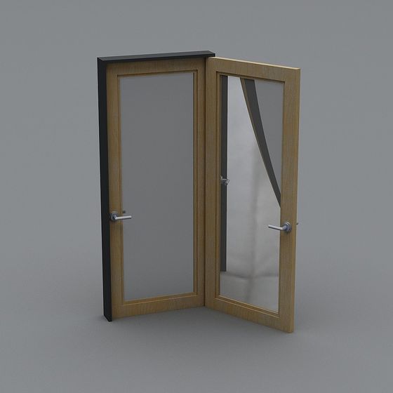 Elegant Double Wood Door 3D model