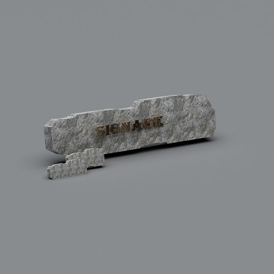 Realistic Stone Sign 3D model