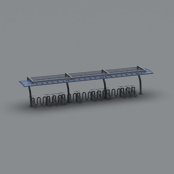 Stylish Bicycle Parking Shelter 3D model for Urban Spaces