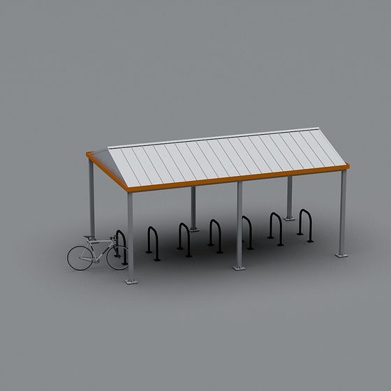 Stylish Bicycle Parking Shed 3D model