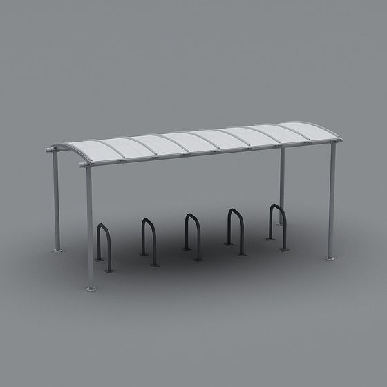 Modern Bicycle Parking Shelter 3D model