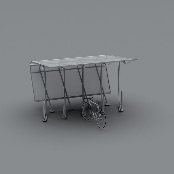 Modern Minimalist Bicycle Shelter 3D model
