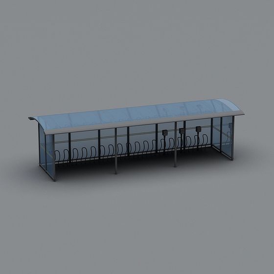 Stylish Urban Bicycle Shelter 3D model