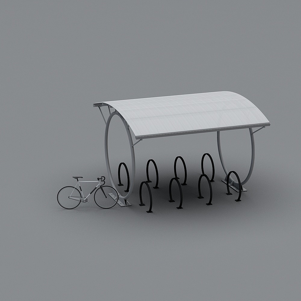 Stylish Bicycle Parking Shelter 3D model