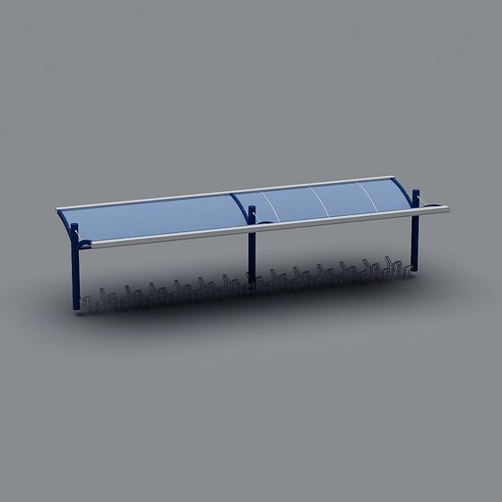 Public Bench Canopy 3D model