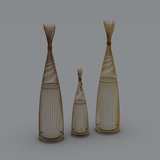 Bamboo Weaving Pendant Light 3D model