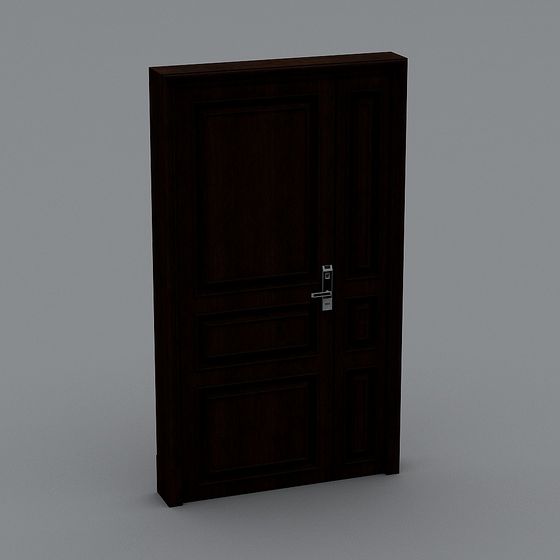 Elegant Vintage Wooden Door 3D model