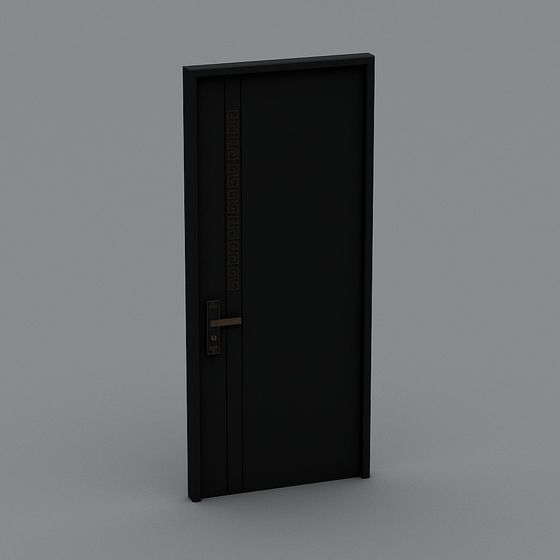 Elegant Black Door 3D model for Modern Spaces