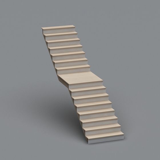 Elegant Curved Staircase 3D model