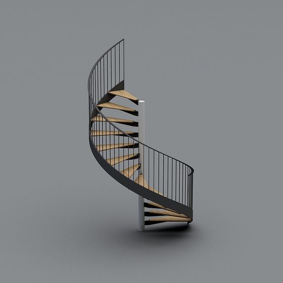 Elegant Spiral Staircase 3D model