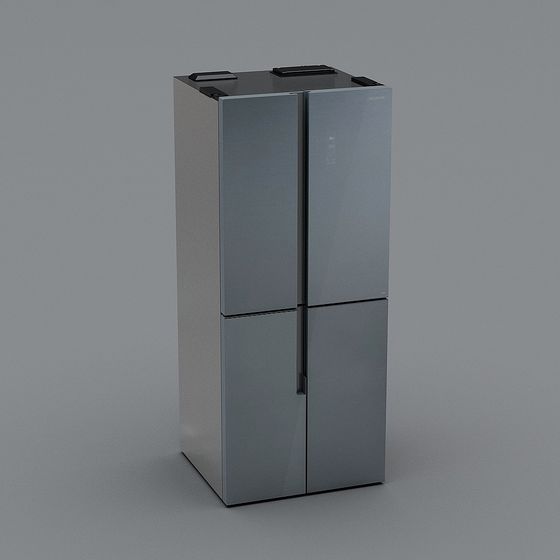 High-Detail Low Poly Refrigerator 3D Model for Creative Projects