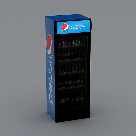 Pepsi Refrigerator 3D model with Low Poly and High Detail