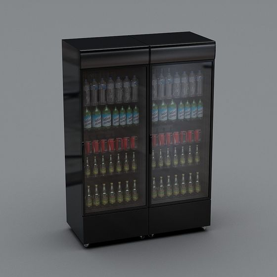 Stylish Low-Poly Bar Refrigerator 3D model