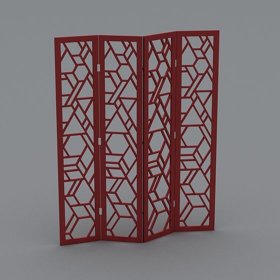 Geometric 4-Panel Screen 3D model