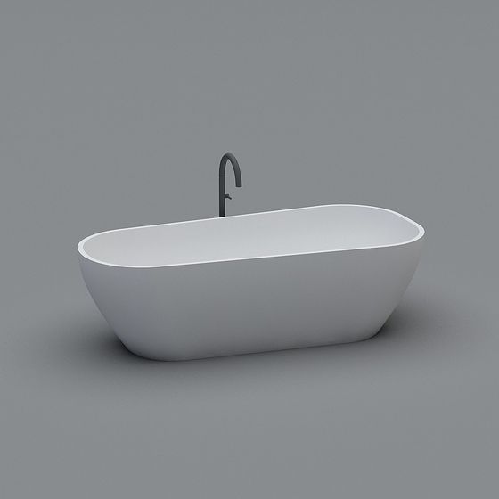 Minimalist 3D Bathtub Model for Contemporary Spaces