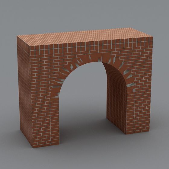 Low Poly High Detail Brick Arch 3D model