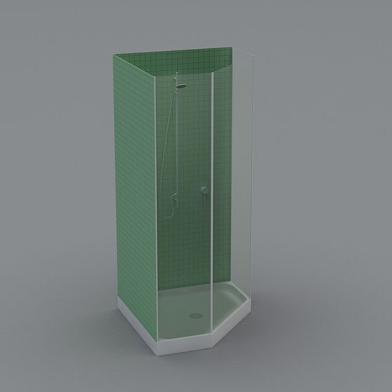 Stylish Glass Shower 3D model