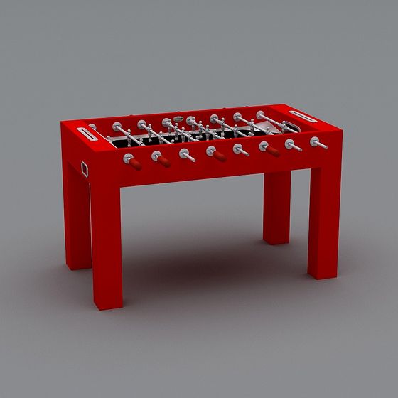 Vibrant Low-Poly Foosball Table 3D model