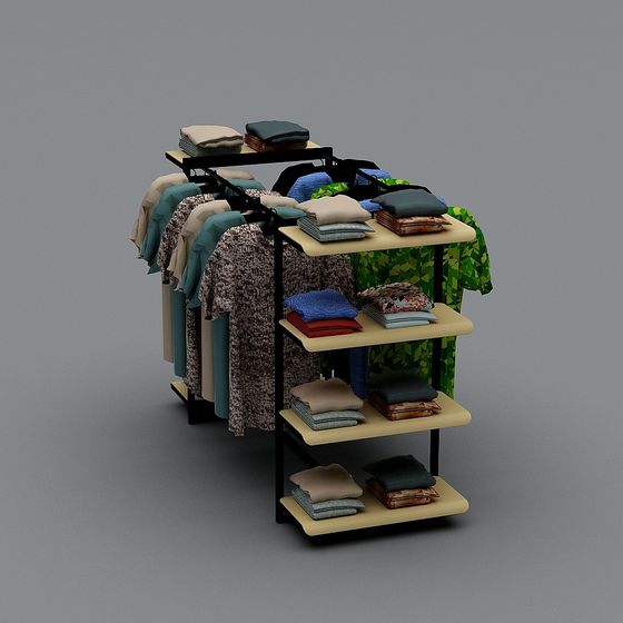 Clothing Rack Display 3D model for Retail Spaces