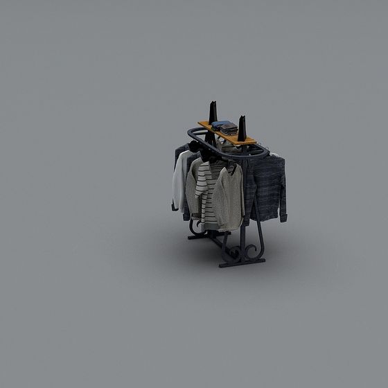 Stylish Low-Poly Clothing Display Stand 3D model
