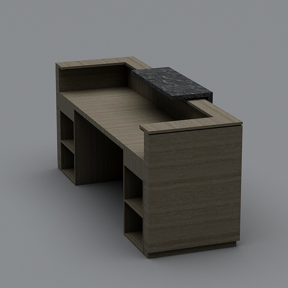 Elegant Minimalist Reception Desk 3D model