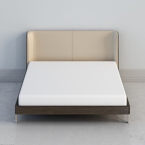 Elegant Low-Polygon Bed Frame 3D model