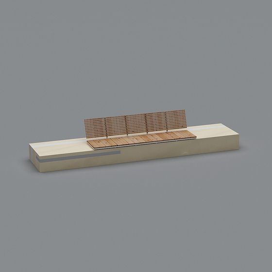 Contemporary Urban Bench Low-Poly 3D model