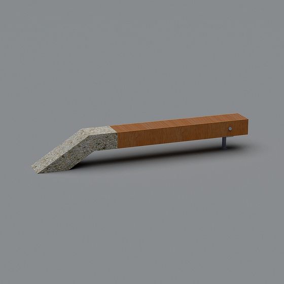 Contemporary Urban Slope Bench 3D model