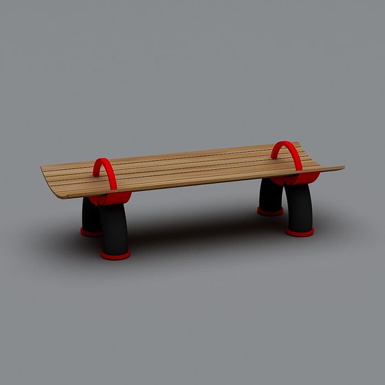 Stylish Low Polygon Park Bench 3D model