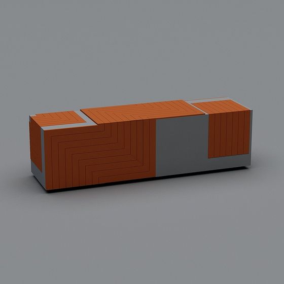 Wooden Bench 3D model for Urban Spaces