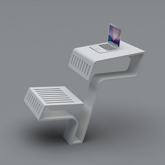 Sleek Low-Poly Office Desk 3D model