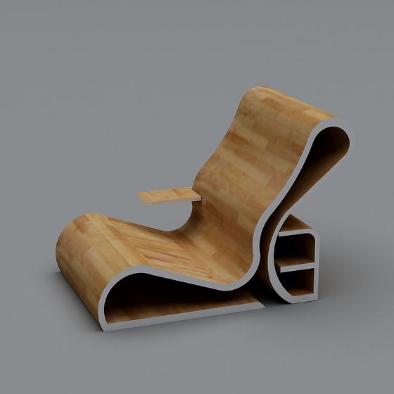 Contemporary Curved Chair 3D Model for Design Projects
