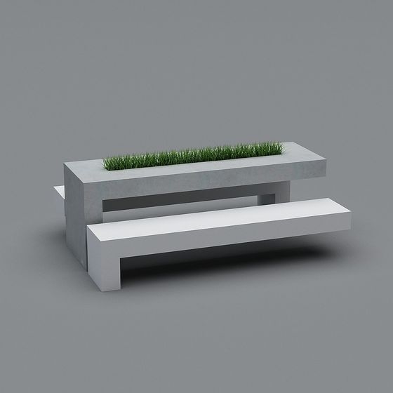 Elegant Concrete Planter 3D model for Modern Environments