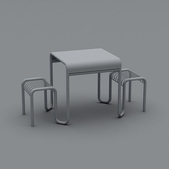 Urban Corner Table and Chair Set 3D model for Modern Design