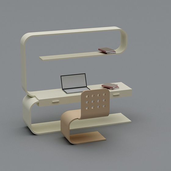 Sleek Streamlined Desk 3D model