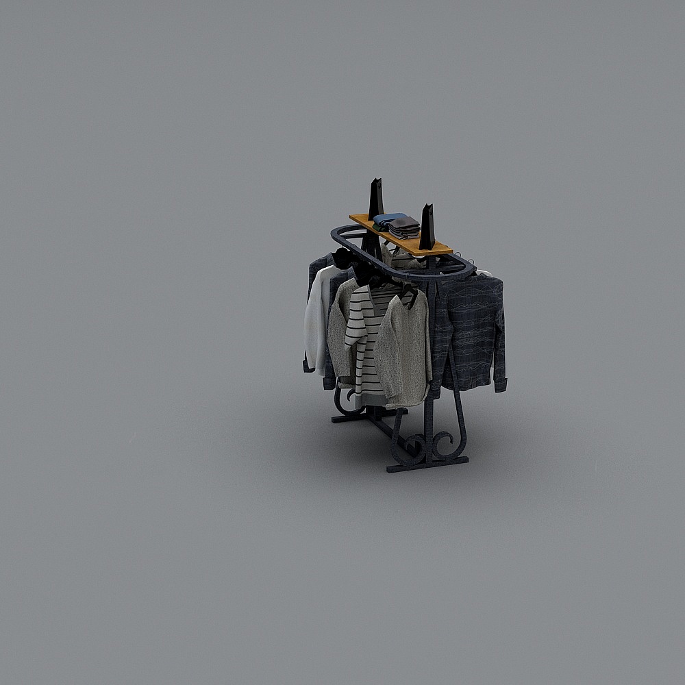 Stylish Clothing Display Rack 3D model