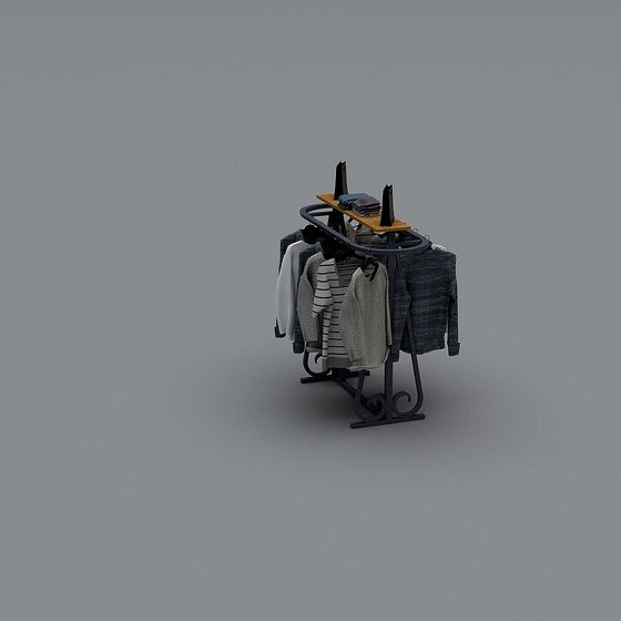Stylish Clothing Display Rack 3D model