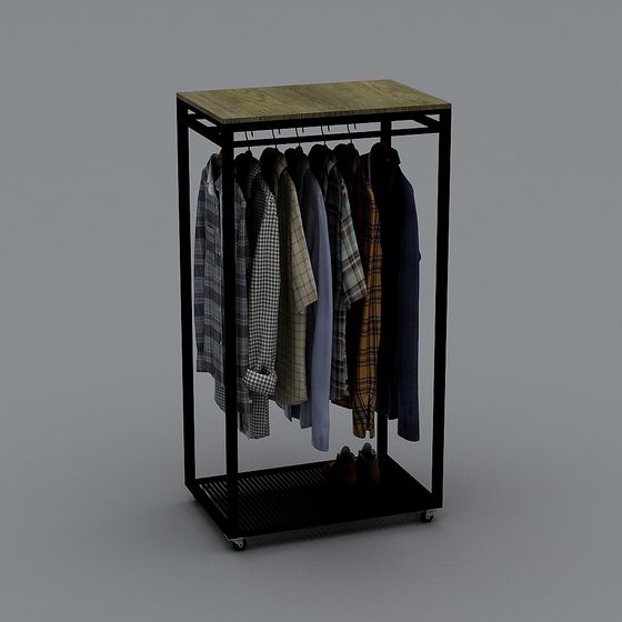 Stylish Polygons Coat Rack 3D model for Modern Urban Spaces